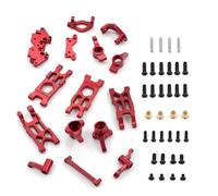 Componenti Auto RC Compatibile Con HBX 18859 18858 18857 18856 1/18 RC Parti Di Automobili Gruppo Tazza Sterzo In Metallo Per Braccio Oscillante C Base Supporto Asse Ammortizzatore Bordo(Red)