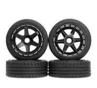 Componenti Auto RC Compatibile Con KM Per Rally WRC Citron Per MJX Per Hyper Go 7303 7304 1/7 1/8 RC Parti Di Automobili 4 Pezzi 110mm Pneumatici Fuoristrada Ruota 17mm Esagonale(Black)