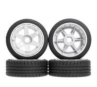 Componenti Auto RC Compatibile Con KM Per Rally WRC Citron Per MJX Per Hyper Go 7303 7304 1/7 1/8 RC Parti Di Automobili 4 Pezzi 110mm Pneumatici Fuoristrada Ruota 17mm Esagonale(White)
