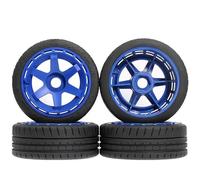 Componenti Auto RC Compatibile Con KM Per Rally WRC Citron Per MJX Per Hyper Go 7303 7304 1/7 1/8 RC Parti Di Automobili 4 Pezzi 110mm Pneumatici Fuoristrada Ruota 17mm Esagonale(Blue)