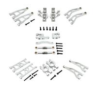 Componenti Auto RC Compatibile Con MJX Per Hyper Go 18208 1/18 RC Auto Parti Di Aggiornamento Sterzo In Metallo Tazza Hub Carrier Assemblaggio Per Braccio Oscillante Set Collegamento(Silver)