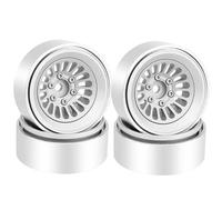 Componenti Auto RC Compatibile Con SCX24 Per TRX4m Per RedCat Per Ascent-18 1/24 1/18 RC Auto Parti Upgrade CNC Alluminio 1.3 Pollice Beadlock Cerchione Mozzo(Silver)