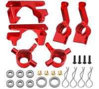 Componenti Auto RC Compatibile Con Stampede 4X4 RC Parti Di Aggiornamento Per Auto Mozzi In Metallo C Blocchi Sterzo Supporti Per Fusello Posteriore W Cuscinetti A Sfera 6837 6832(Red)