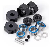 Componenti Auto RC Compatibile Con Tamiya DT02 1/10 RC Auto Aggiornamenti Parti 1 Set Adattatori Per Mozzo Ruota Esagonale In Lega Di Alluminio Cuscinetto(Black)