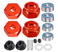 Componenti Auto RC Compatibile Con Tamiya DT02 1/10 RC Auto Aggiornamenti Parti 1 Set Adattatori Per Mozzo Ruota Esagonale In Lega Di Alluminio Cuscinetto(Red)