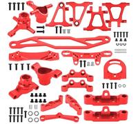 Componenti Auto RC Compatibile Con Tamiya TT 02 1/10 RC Auto Parti Di Aggiornamento Kit A Snodo In Metallo A Braccia Braccio Sospensione Supporto Motore Shock Tower Set(Red)