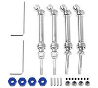 Componenti Auto RC Compatibile Con Traxxas Per Slash Per Nitro Per Rustler 4X4 1/10 RC Parti Di Automobili Anteriore Posteriore In Acciaio Albero Di Trasmissione Assale 2 Paia(Silver)