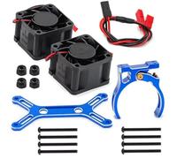 Componenti Auto RC Compatibile Con Traxxas Per X-Maxx 6S 8S Per Arrma Per KRATON 1/5 1/8 RC Parti Di Automobili In Metallo Doppia Ventola Raffreddamento 4985 1717 Dissipatore Calore Del Motore(Blue)
