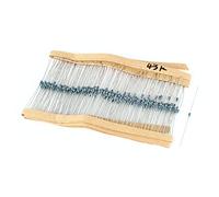 Componenti che consumano energia 300Pcs axia-l Componenti passivi Conduttore Foro passante 1/8W 1% 43K Ohm Condensatori metallici Resistore a film