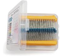 Componenti che consumano energia Kit di resistori a film metallico da 600 pezzi 1/4W Set di resistori da 30 valori Confezione da 10R-1M Set di resistori Kit di resistori elettronici (Size : 600pcs)