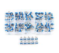 Componenti che consumano energia Trimpot, 100 pezzi 10 valori 500ohm 1M ohm Film Resistore variabile Potenziometro Reostato Assortimento trimpot orizzontale, resistori variabili
