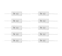 Componenti elettronici isolati con resistenza di potenza da 10 pezzi, resistenza in cemento, 5 W, per circuito stampato (1R)