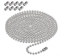 Componenti per catena a perline in acciaio inossidabile per riparazioni veneziane da 4,5 mm, connettori per catena a sfere e catena di ricambio da 300 cm (set catena e fibbia)