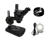 Componenti per microscopi da laboratorio 3.5X 7X 50X 100X Zoom continuo Simul Microscopio stereo trinoculare focale con 56 LED Ring Light for la riparazione di saldatura PCB del telefono(Set 3 black)