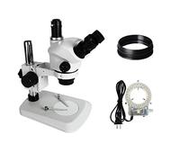 Componenti per microscopi da laboratorio 3.5X 7X 50X 100X Zoom continuo Simul Microscopio stereo trinoculare focale con 56 LED Ring Light for la riparazione di saldatura PCB del telefono(Set 4 white)