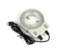 Componenti per microscopi da laboratorio Bianco/Nero Regolabile 6500K 5500K USBLED Illuminatore ad anello Lampada Industria Stereo Microscopio Fotocamera Lente d'ingrandimento Adattatore DC 5V(White-4