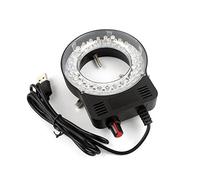 Componenti per microscopi da laboratorio Bianco/Nero Regolabile 6500K 5500K USBLED Illuminatore ad anello Lampada Industria Stereo Microscopio Fotocamera Lente d'ingrandimento Adattatore DC 5V(Schwarz
