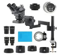 Componenti per microscopi da laboratorio Microscopio stereo trinoculare parfocale simultaneo 3,5X-100X 200X Obiettivo obiettivo 4K 48MP Set HDMI USB Tipo C Fotocamera digitale