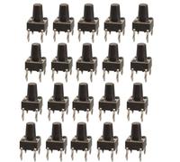Componenti pulsante 6 x 6 mm, 100 pezzi, 7 mm | Supporto PCB con foro passante, tappo in acciaio inox, alloggiamento in ABS per lavori di riparazione della scheda