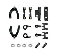 Componenti Rc Per WPL D12 D42 Braccio Oscillante Superiore E Inferiore In Metallo, Cursore Dello Sterzo Blocco Di Rotazione Ricambi Auto RC Aggiornamento(Black)