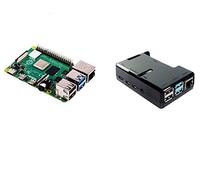 componenti SB Raspberry Pi 4 Modello B 2 GB ARM-Cortex-A72 4X 1,50 GHz, 2 GB di RAM, Raspberry Pi 4 Modello B con Custodia Protettiva (2 GB di RAM, Custodia Nera)