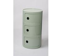 Componibili 3/4/2 Elementi Comodino Rotondo Camera da Letto Bagno | Mobile Contenitore Tavolino Mobiletto Portaoggetti con Anta Scorrevole per Camera da Letto(Green,3 Tier)