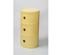 Componibili Comodino 3/2/4 Elementi Rotondo Camera da Letto Bagno | Mobile Contenitore Tavolino Mobiletto Portaoggetti con Anta Scorrevole per Camera da Letto(Yellow,3 Tier)
