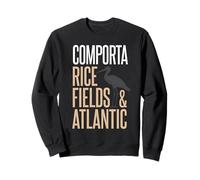 Comporta Portogallo campi di Riso e Silhouette di Cicogna atlantica Felpa