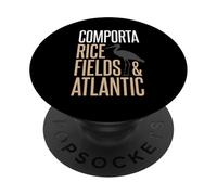 Comporta Portogallo campi di riso e silhouette di cicogna atlantica PopSockets PopGrip Adesivo