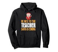 Comportati Bene Prof Babbo Natale osserva Scherzo Felpa con Cappuccio