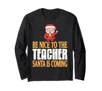 Comportati Bene Prof Babbo Natale osserva Scherzo Maglia a Manica