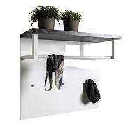 COMPOSAD | Appendiabiti della Linea MUNDI con 3 Ganci, Appendiabiti da Parete, Ingresso, Appendiabiti da Muro, (LxAxP) 82,30x71,30x35,20 cm, Colore Marmo Zebra e Bianco, Made in Italy