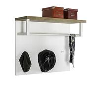 COMPOSAD | Appendiabiti della Linea MUNDI con 3 Ganci, Appendiabiti da Parete, Ingresso, Appendiabiti da Muro, (LxAxP) 82,30x71,30x35,20 cm, Colore Rovere e Bianco, Made in Italy