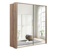 Composad | Armadio ad Ante Scorrevoli a Specchio della Linea SYSTEMA, Per camera da letto, Moderno ed Elegante, (LxAxP): 200x223x67 cm, Colore Rovere Mielato