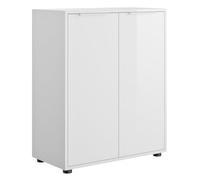 Composad | Armadio Basso Multiuso della Linea ESPRESSO, con 2 Ante e 1 Ripiano, Comò, Armadietto Ufficio, Archivio, (LxAxP) 72x86,9x35,3 cm, Colore Bianco Laccato, Made in Italy