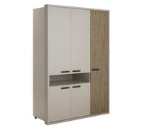 Composad | Armadio della Linea BRAVO con 5 Ante e 1 Vano Aperto, Per Cameretta, Armadio moderno bambini e ragazzi (LxAxP): 147,7x217x62,7 cm, Grigio Cashmere Topmatt e Strippedwood, Made In Italy