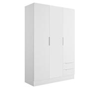 Composad | Armadio della Linea ESPRESSO con 3 Ante e 2 Cassetti, Armadio Contenitore, Salvaspazio, per Camera da letto, Lavanderia, (LxAxP) 119,3x184,4x46,3 cm, Colore Bianco, Made in Italy