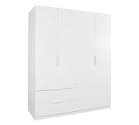Composad | Armadio della Linea ESPRESSO con 4 Ante e 2 Cassetti, Armadio Contenitore, Salvaspazio, per Camera da letto, Lavanderia, (LxAxP) 162,2x200x58,2 cm, Colore Bianco Laccato, Made in Italy
