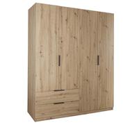 Composad | Armadio della Linea ESPRESSO con 4 Ante e 2 Cassetti, Armadio Contenitore, Salvaspazio, per Camera da letto, Lavanderia, (LxAxP) 162,2x200x58,2 cm, Colore Rovere Oak Mielato, Made in Italy