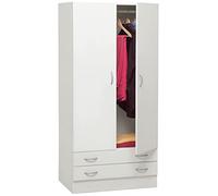 COMPOSAD | Armadio della Linea FACILE con 2 Ante e 2 Cassetti, Armadio con Ante, Camera da Letto, Dimensioni (LxAxP) 81,90x184,40x46,30 cm, Colore Bianco, Made in Italy