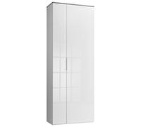 Composad | Armadio della Linea GALAVERNA con 2 Ante, Armadio Ingresso, Mobile Salvaspazio Contenitore, (LxAxP) 70x188x35 cm, Cemento e Bianco Laccato, Ingresso, Ripostiglio, Made in Italy