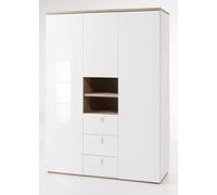 Composad | Armadio della Linea GLOBO con 3 cassetti, 3 Ante e 1 Vano, Armadio Cameretta, Camera da Letto, (LxAxP) 150,40x210x60,70 cm, Colore Rovere e Bianco, Made in Italy