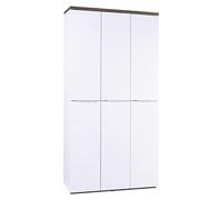 Composad | Armadio della Linea MUNDI con 6 Ante, Mobile Contenitore, Armadio a Ripiani, (LxAxP) 101,50x199,30x35 cm, Colore Rovere e Bianco Laccato, Made in Italy