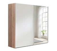 Composad | Armadio della Linea SYSTEMA, Armadio a 2 Ante Scorrevoli, Armadio Ante a Specchio, Dimensioni (LxAxP) 250x223x67 cm, Colore Bianco Top Matt e Rovere Oak Miele, Made in Italy