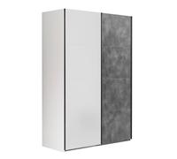 Composad | Armadio della Linea SYSTEMA, Armadio a 2 Ante Scorrevoli, Camera da Letto, Dimensioni (LxAxP) 150x223x67 cm, Colore Grigio Tadao e Bianco Top Matt, Made in Italy