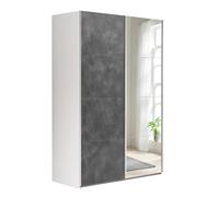 Composad | Armadio della Linea SYSTEMA, Armadio a 2 Ante Scorrevoli, Camera da Letto, Dimensioni (LxAxP) 150x223x67 cm, Colore Grigio Tadao e Bianco Top Matt, Made in Italy