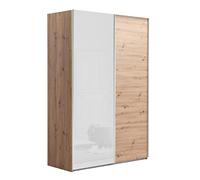 Composad | Armadio della Linea Systema, Armadio a 2 Ante Scorrevoli, Camera da Letto, (LxAxP) 150x223x67 cm, Colore Rovere Oak Mielato e Bianco Laccato, Made in Italy