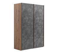 Composad | Armadio della Linea SYSTEMA, Armadio a 2 Ante Scorrevoli, Camera da Letto, (LxAxP) 150x223x67 cm, Colore Rovere oak Mielato e Grigio Tadao, Made in Italy