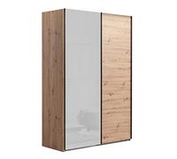 Composad | Armadio della Linea SYSTEMA, Armadio a 2 Ante Scorrevoli, Camera da Letto, (LxAxP) 150x223x67 cm, Colore Rovere Oak Mielato e Grigio Laccato, Made in Italy