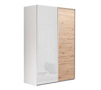 Composad | Armadio della Linea SYSTEMA, Armadio a 2 Ante Scorrevoli, Camera da Letto, (LxAxP) 150x223x67 cm, Colore Rovere Oak Mielato e Bianco Laccato, Made in Italy